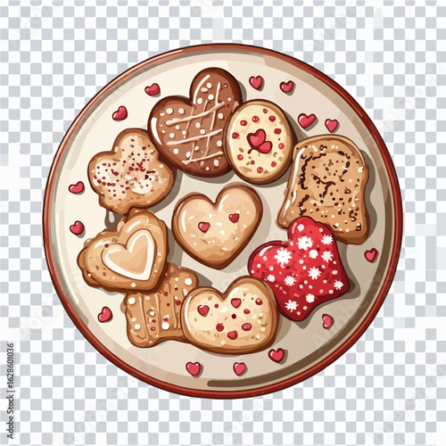 Festive Christmas cookies on plate