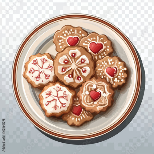 Festive Christmas cookies on plate