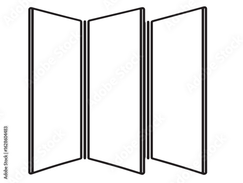 Minimal Folding Screen Divider Icon with Stylish Contemporary Outline