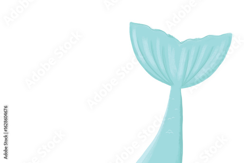 Mermaid tail hand drawn illustration