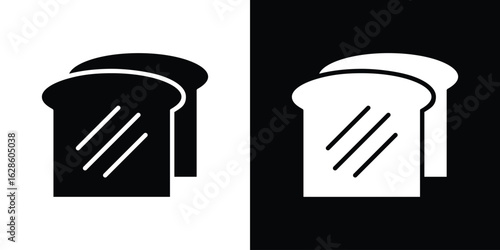 White bread icon. simple glyph icon. Vector solid isolated black illustration.