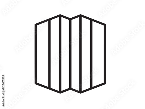 Modern Folding Screen Icon with Clean Elegant Vector Illustration Style