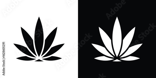 Weed icon. simple glyph icon. Vector solid isolated black illustration.