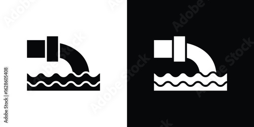 Waste water icon. simple glyph icon. Vector solid isolated black illustration.
