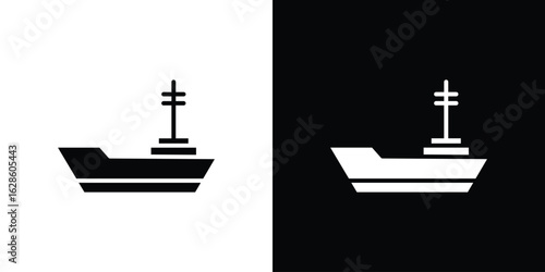Warship icon. simple glyph icon. Vector solid isolated black illustration.