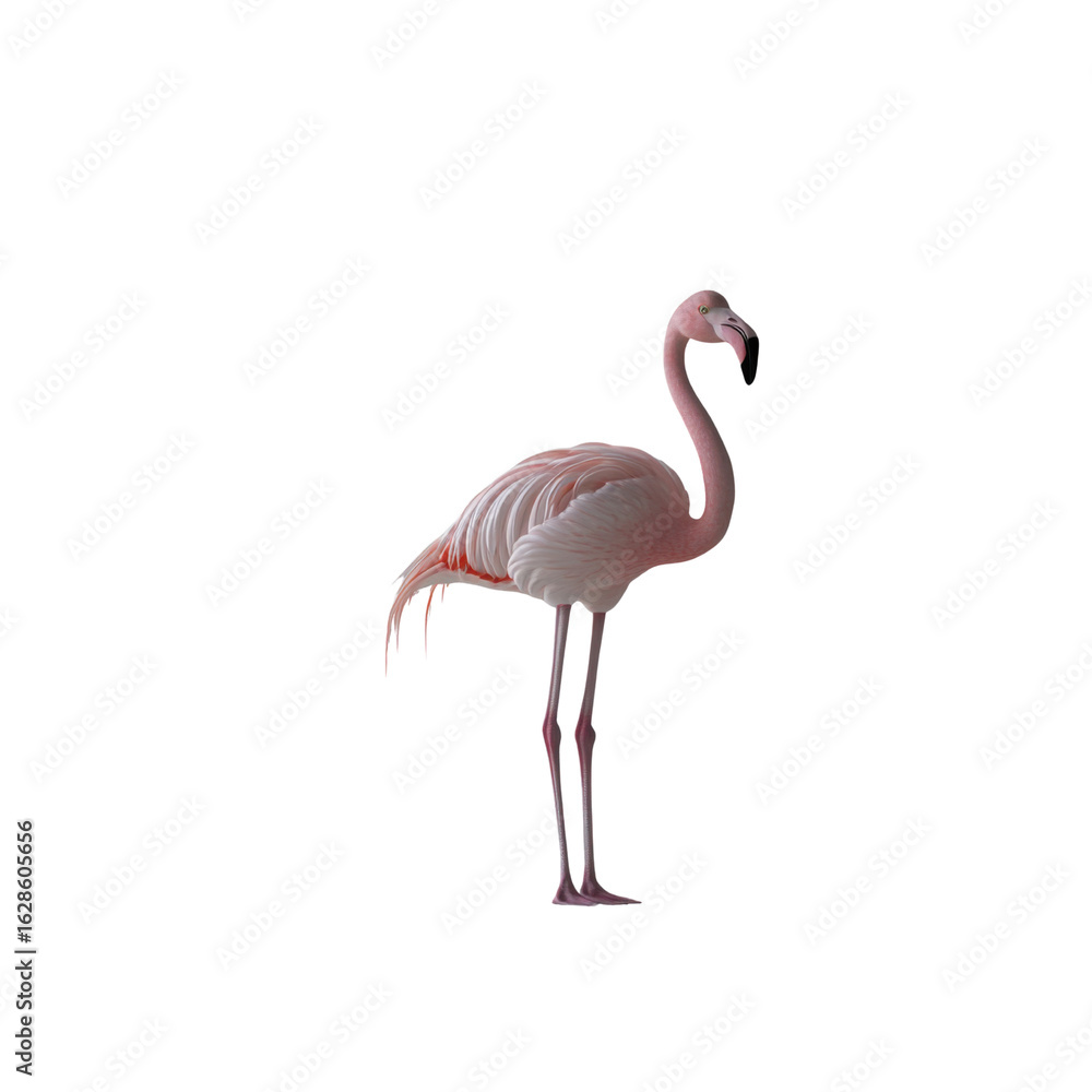 Fototapeta premium pink flamingo on white background