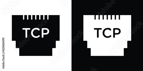 TCP icon. simple glyph icon. Vector solid isolated black illustration.