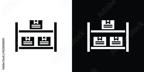 Storage rack icon. simple glyph icon. Vector solid isolated black illustration.