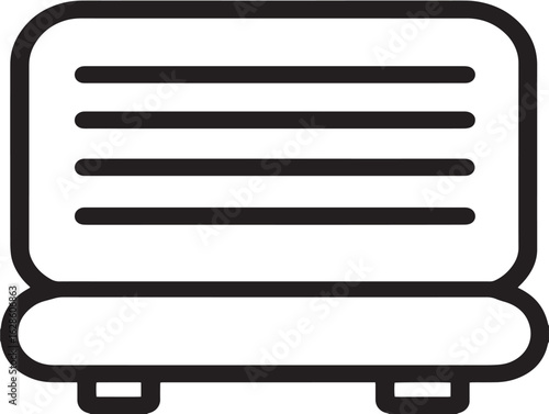 Minimal footboard icon for furniture in clean vector outline