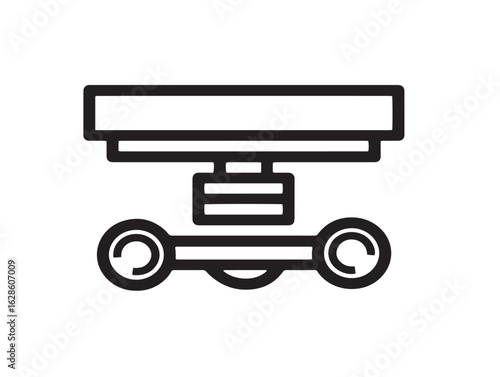 Decorative furniture caster icon in elegant minimal vector art