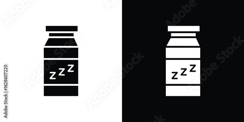 Sleeping pills icon. simple glyph icon. Vector solid isolated black illustration.