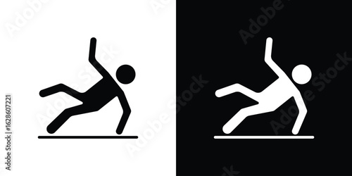 Slippery floor icon. simple glyph icon. Vector solid isolated black illustration.