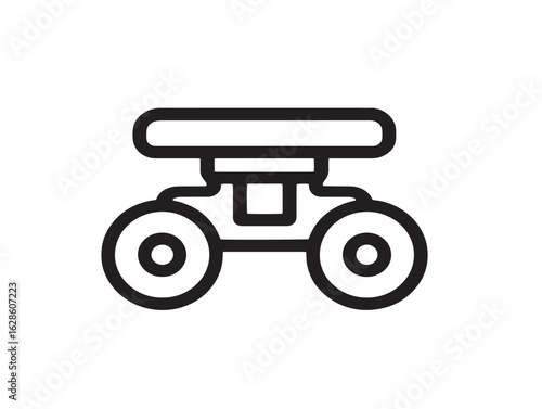 Clean furniture caster design in stylish line art illustration