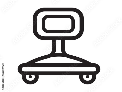 Sleek furniture caster icon in modern vector outline drawing