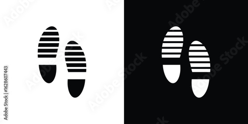 Shoe print icon. simple glyph icon. Vector solid isolated black illustration.