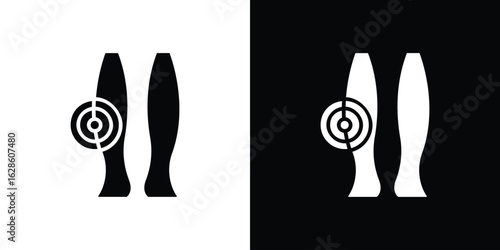 Shin pain icon. simple glyph icon. Vector solid isolated black illustration.