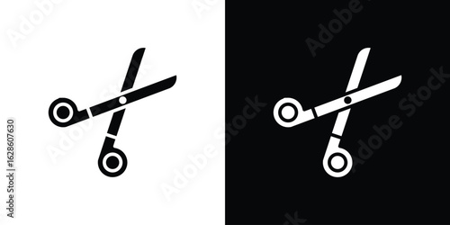 Scissors icon. simple glyph icon. Vector solid isolated black illustration.