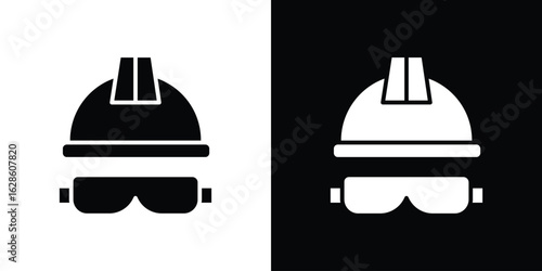 Safety helmet icon. simple glyph icon. Vector solid isolated black illustration.
