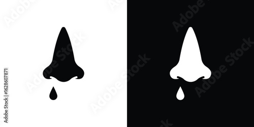 Runny nose icon. simple glyph icon. Vector solid isolated black illustration.