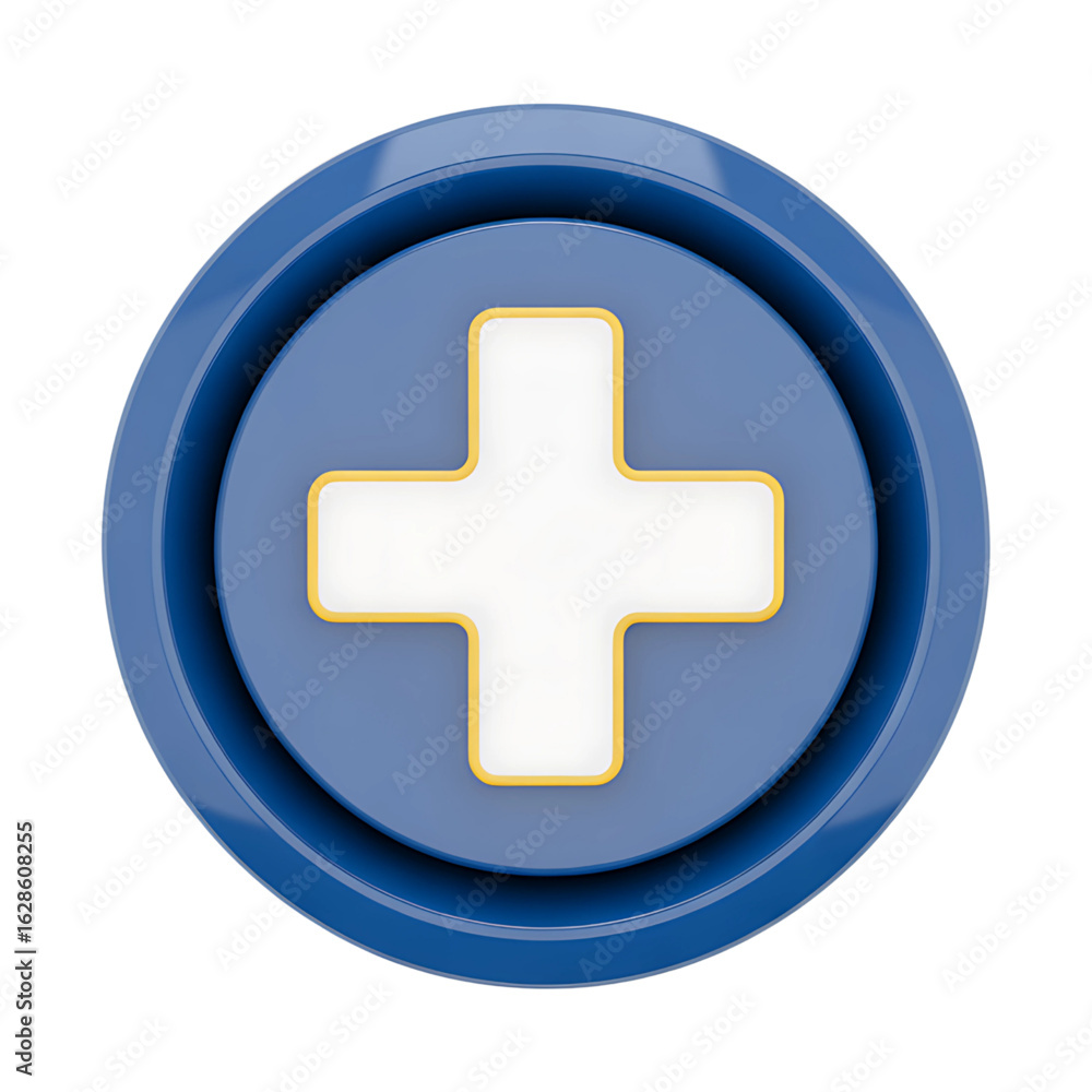 Fototapeta premium Discover modern healthcare solutions with a clean, medical plus symbol icon signifying health, wellness, and positive medical advancements