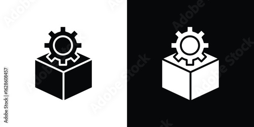 Product management icon. simple glyph icon. Vector solid isolated black illustration.
