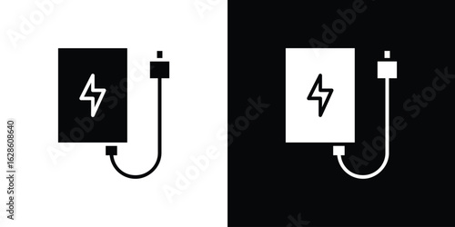 Power bank icon. simple glyph icon. Vector solid isolated black illustration.