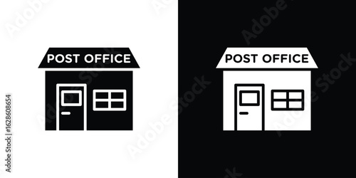 Post office icon. simple glyph icon. Vector solid isolated black illustration.