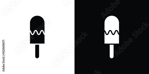 Popsicle icon. simple glyph icon. Vector solid isolated black illustration.