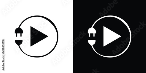 Plug and play icon. simple glyph icon. Vector solid isolated black illustration.