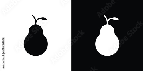 Pear icon. simple glyph icon. Vector solid isolated black illustration.