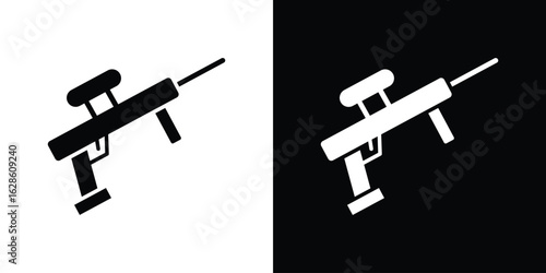 Paintball gun icon. simple glyph icon. Vector solid isolated black illustration.