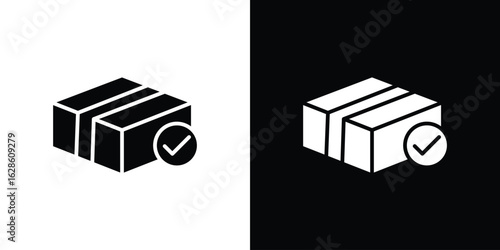 Order receive icon. simple glyph icon. Vector solid isolated black illustration.