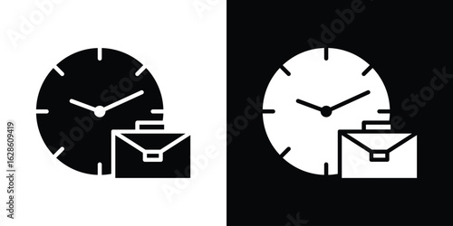 Office time icon. simple glyph icon. Vector solid isolated black illustration.