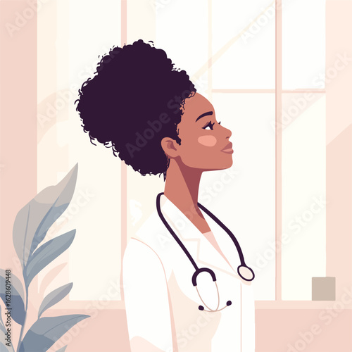 Close-up portrait of positive young African American