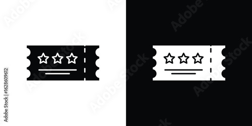 Movie ticket icon. simple glyph icon. Vector solid isolated black illustration.
