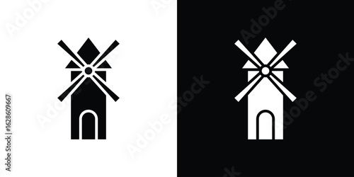 Mill icon. simple glyph icon. Vector solid isolated black illustration.
