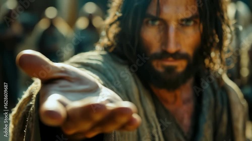 Wallpaper Mural Christ eternal gesture: sacred symbol, spiritual aid, holy comfort, guiding spirit, merciful light, faithful rescue, helping force, loving grace, divine figure, gentle presence, healing power, Torontodigital.ca