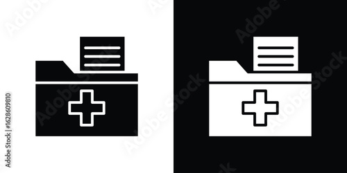 Medical history icon. simple glyph icon. Vector solid isolated black illustration.