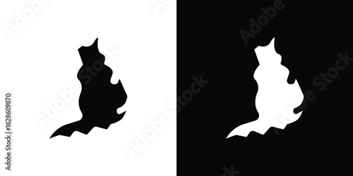 Map of England icon. simple glyph icon. Vector solid isolated black illustration.