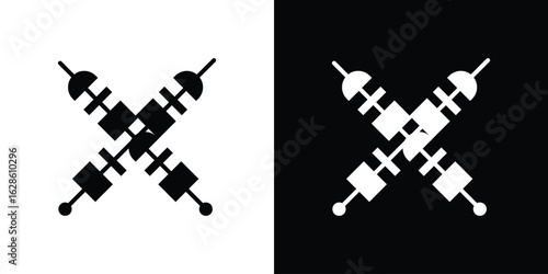 Kebab icon. simple glyph icon. Vector solid isolated black illustration.