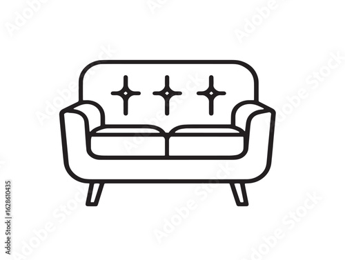 Minimal furniture protector icon in elegant vector line drawing