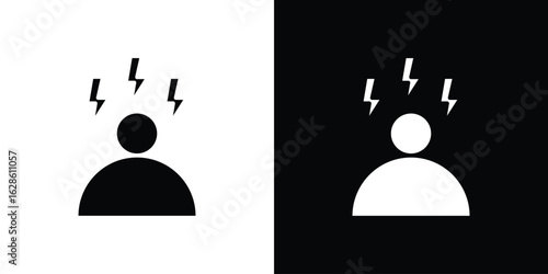 Headache icon. simple glyph icon. Vector solid isolated black illustration.