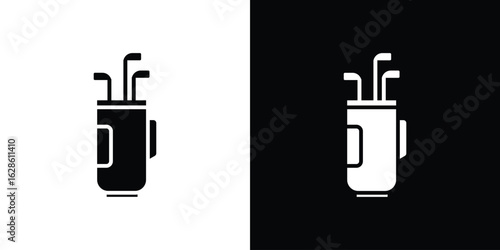Golf bag icon. simple glyph icon. Vector solid isolated black illustration.