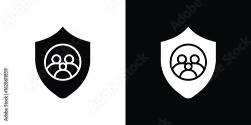 Family insurance icon. simple glyph icon. Vector solid isolated black illustration.