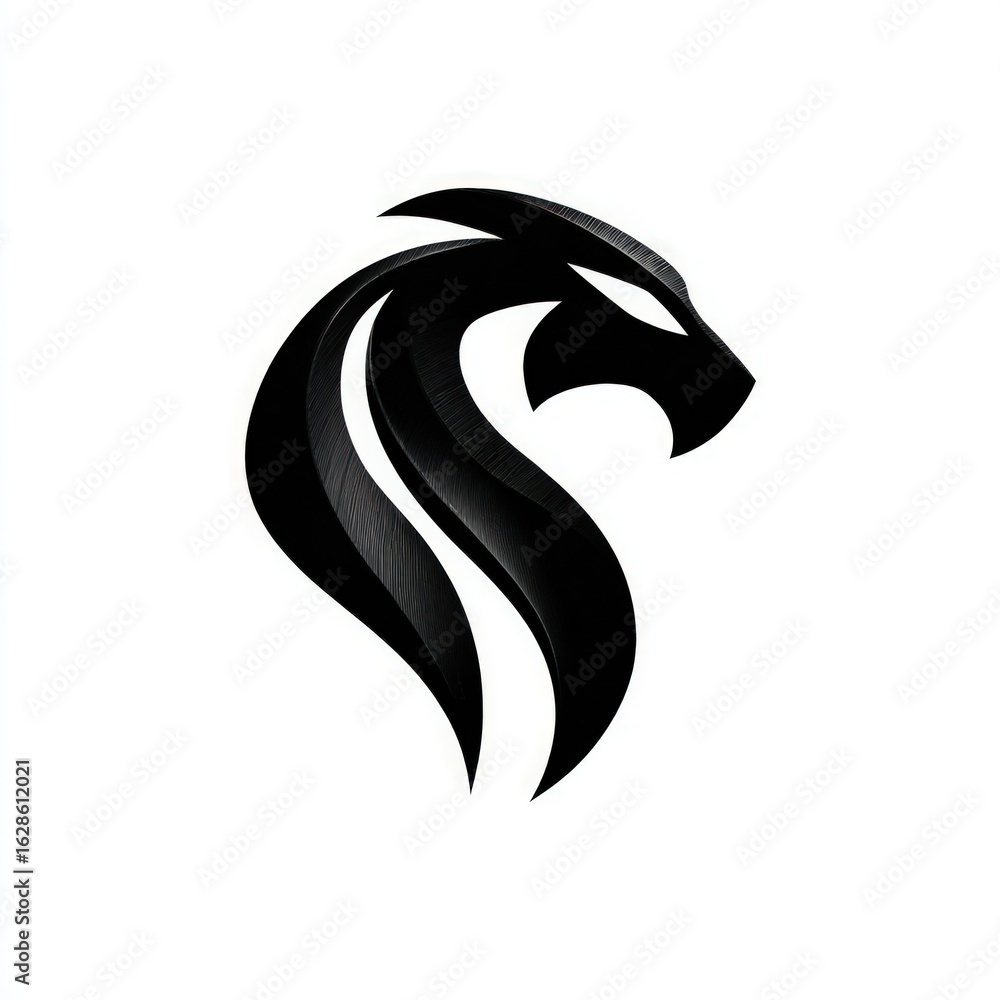 Obraz premium Abstract black animal head design.