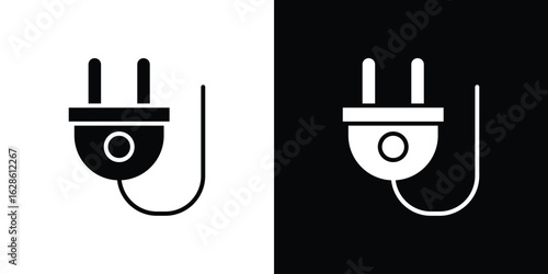 Electrical plug icon. simple glyph icon. Vector solid isolated black illustration.