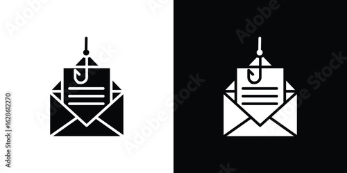 Email phishing icon. simple glyph icon. Vector solid isolated black illustration.