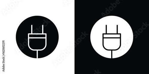 Electric plug icon. simple glyph icon. Vector solid isolated black illustration.