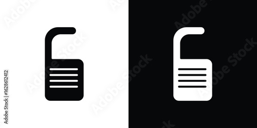 Door hanger icon. simple glyph icon. Vector solid isolated black illustration.