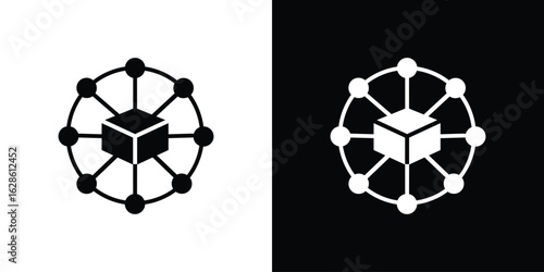 Distribution channel icon. simple glyph icon. Vector solid isolated black illustration.